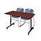 Kobe Rectangle Tables > Training Tables > Kobe Mobile Table & Chair Sets, 48 W, 24 L, 29 H, Cherry MKTRCC4824CH44BE - alternate 1